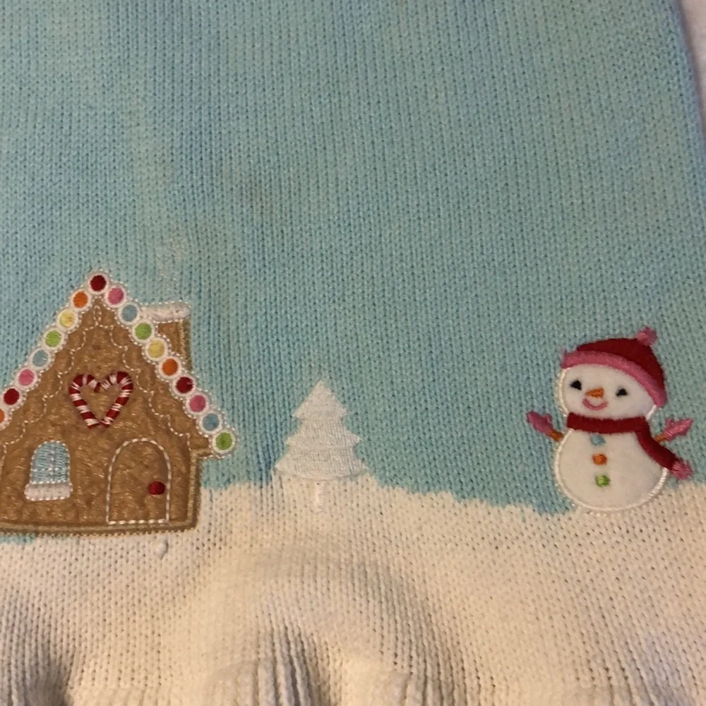 Gymboree 2T Winter Wonderland Knitted Sweater Dress Snowman & Gingerbread House - Picture 7 of 16